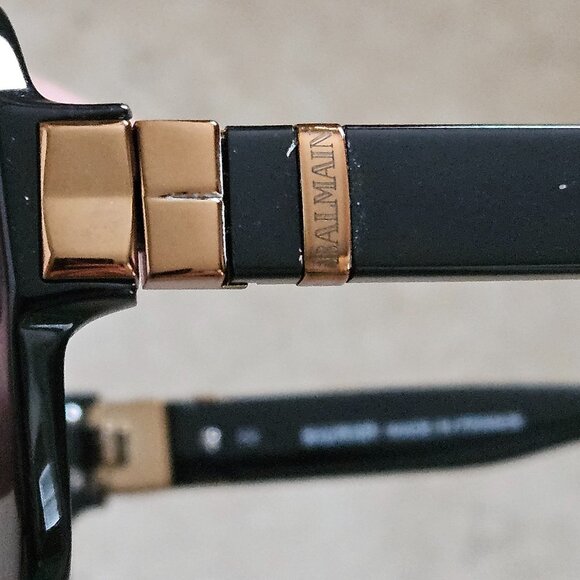 CLASSIC BALMAIN FRANCE BLACK PURPLE GRADIENT LENS CAT EYE OVERSIZED SUNGLASSES